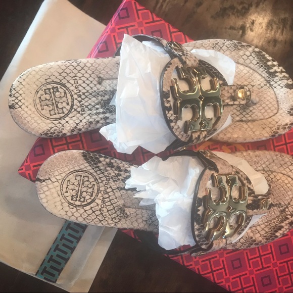 Tory Burch Roccia Python print Miller sandals - Picture 4 of 4